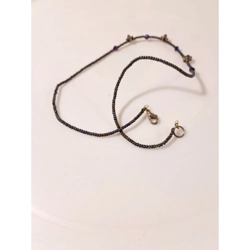 Flower Charm Necklace | Delicate Beaded Layering Chain